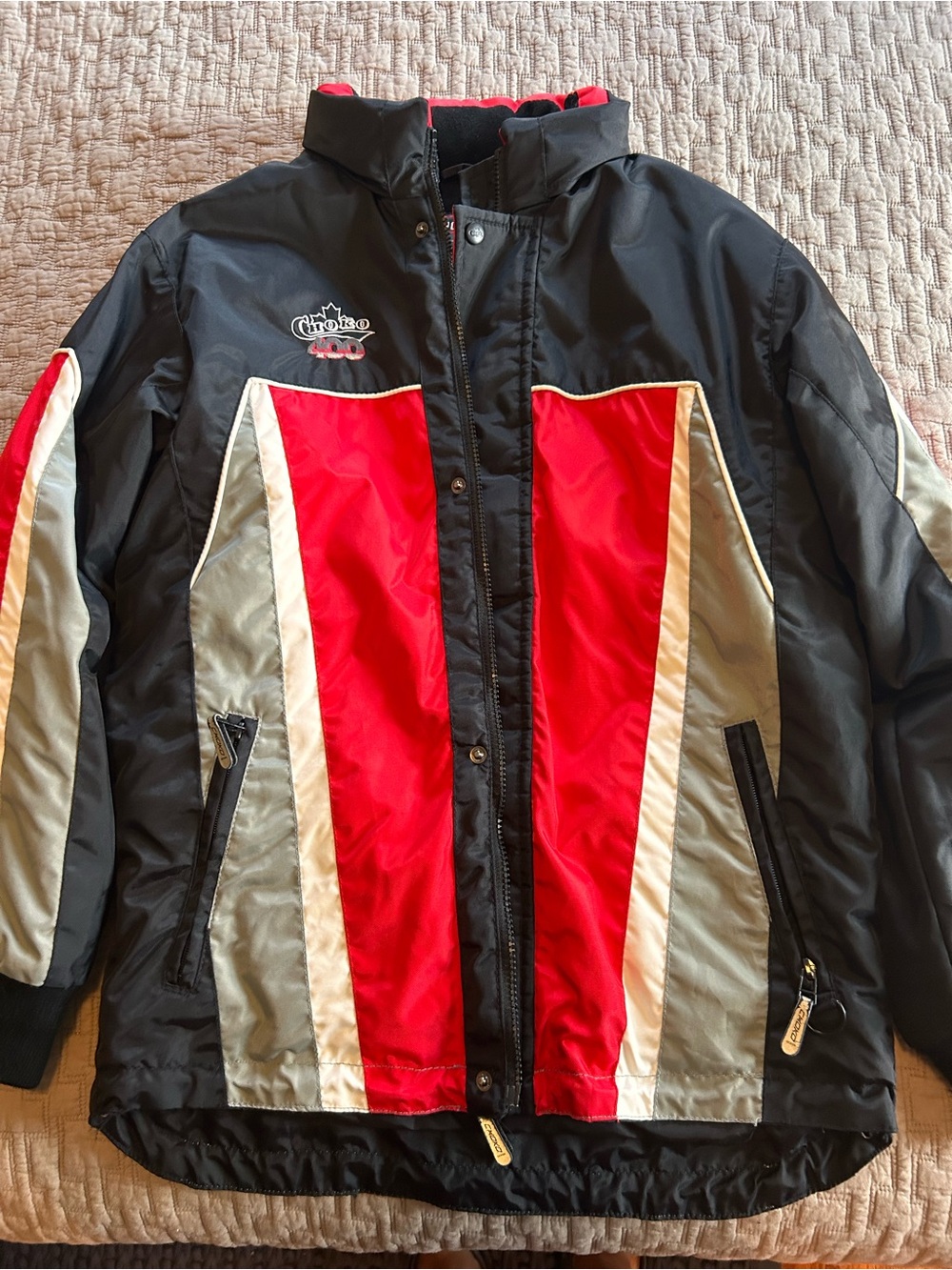 Teen size 16 Black Red Accent Insulated Jacket snowmobile